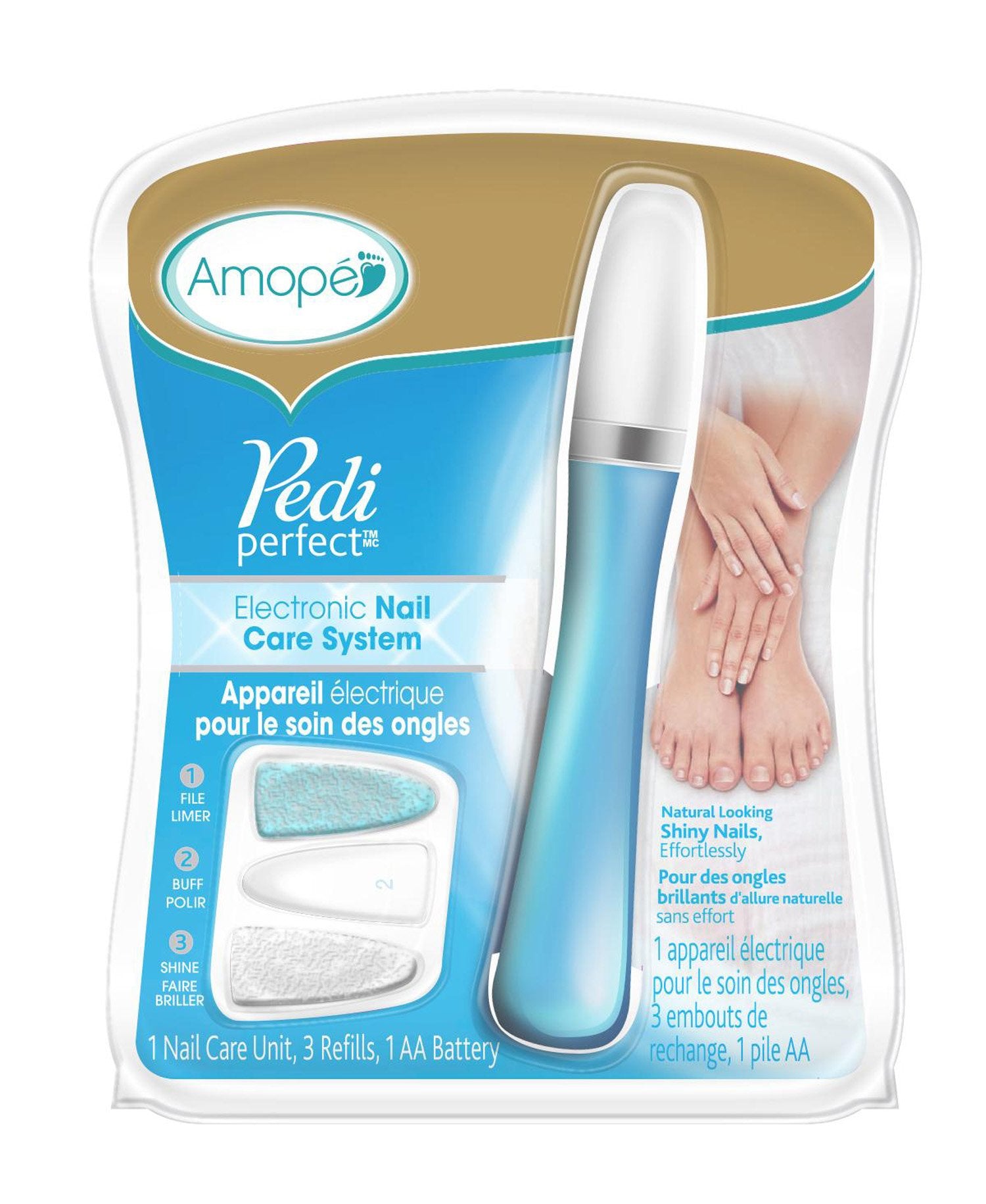 Amopé Pedi Perfect Electronic Nail File with Nail Oil Sample 1 ea